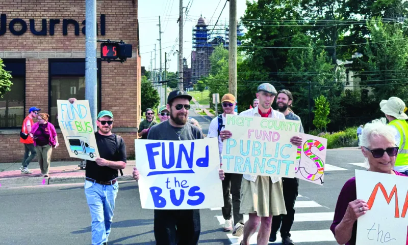 Residents parade to Marquette County Commission meeting to advocate for more support to MarqTran